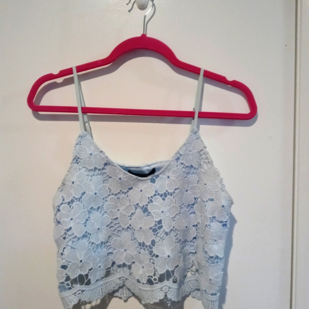 Light blue crop top